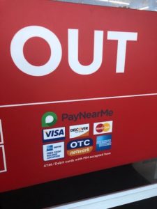 Family Dollar's accepted payment methods sign.